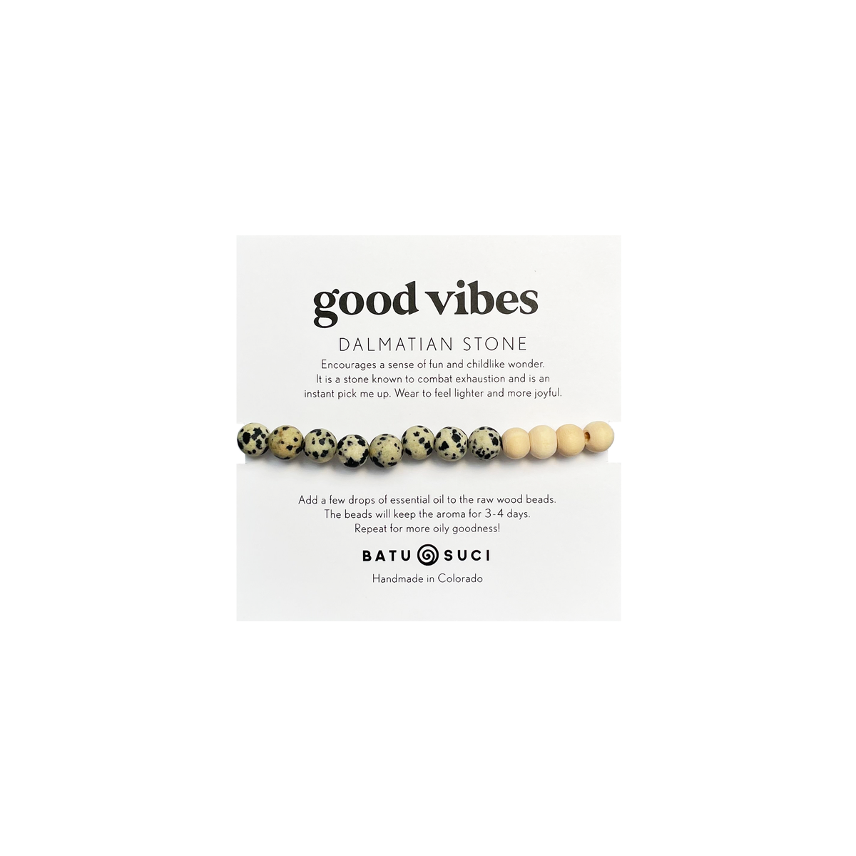 Good Vibes Diffuser Bracelet  |  Dalmatian Jasper Aromatherapy Bracelet