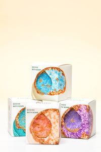Crystal Geode Bath Bomb, Amazonite Blue + Gold 💎