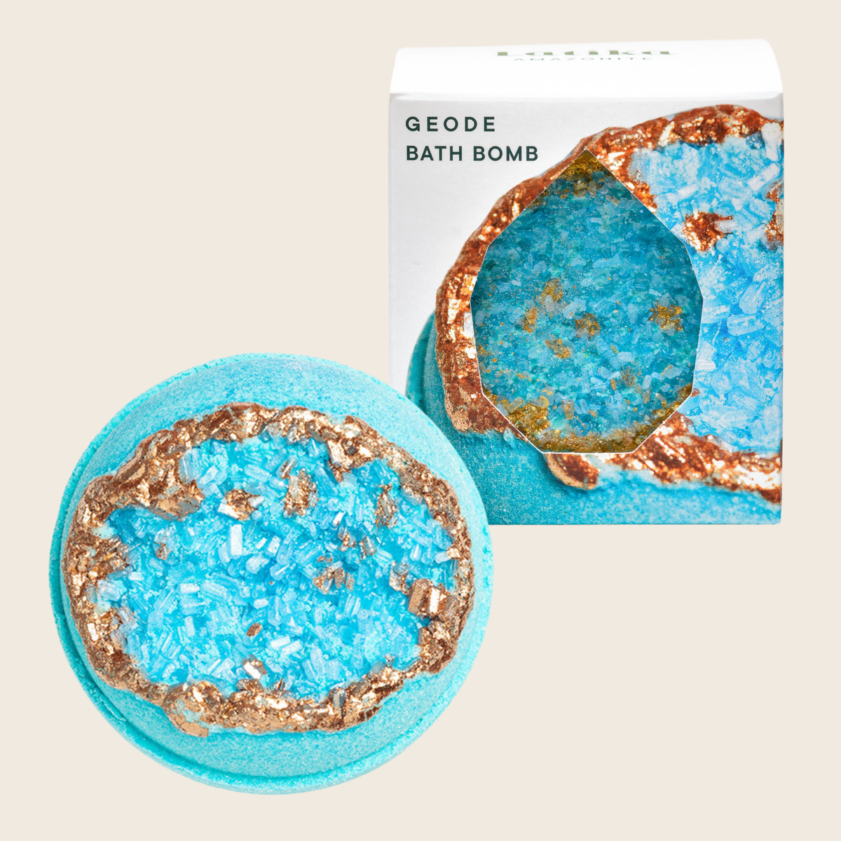 Crystal Geode Bath Bomb, Amazonite Blue + Gold 💎