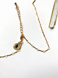 Selenite Stick Crystal Pendant Bar Necklace, 18K Gold