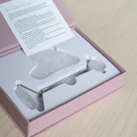 Cielo White Quartz Gua Sha Set