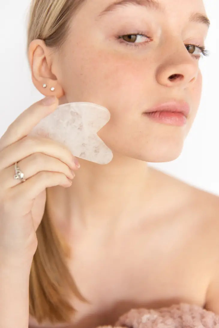Cielo White Quartz Gua Sha Set
