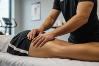 more opf a closeup with out showing the therapists face