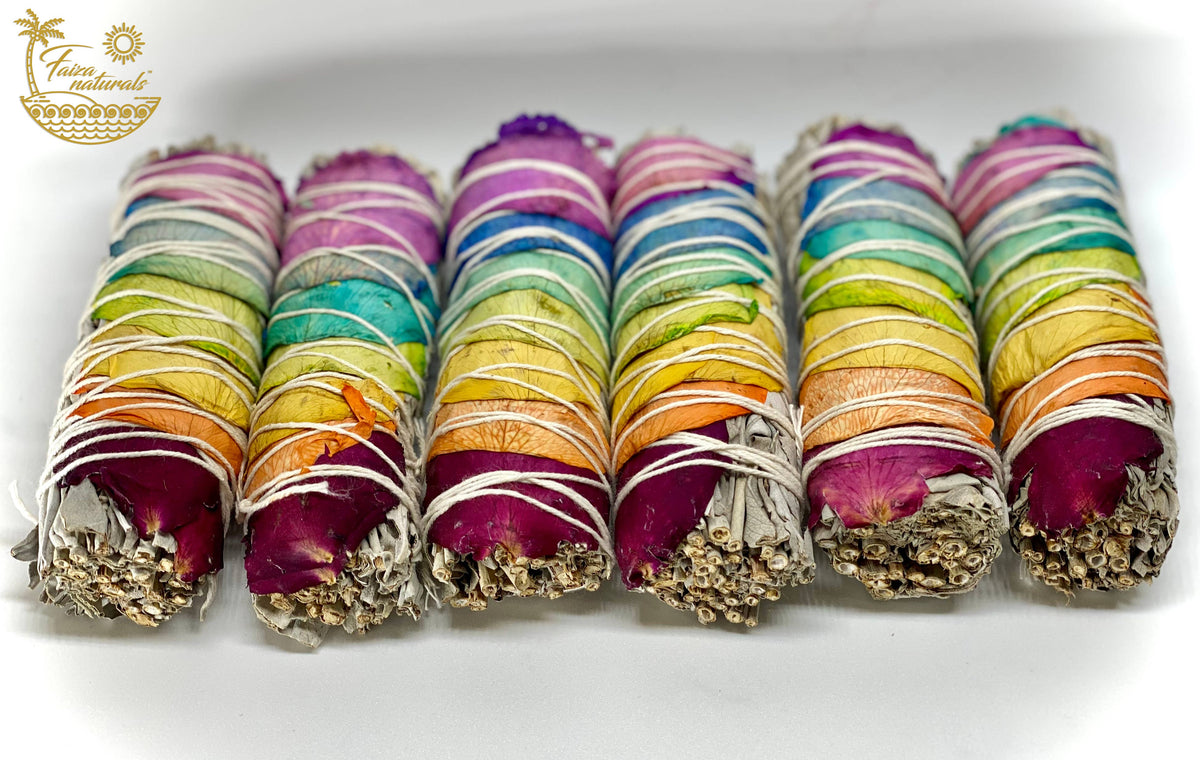 7 Chakra Rose White Sage Bundles