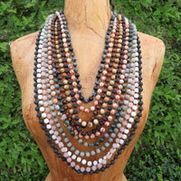 Crystal Gemstone Knotted Necklace - Mala Necklace Spiritual
