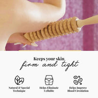 Wooden Cellulite Massage Roller Tool Brush Massager Leg Body