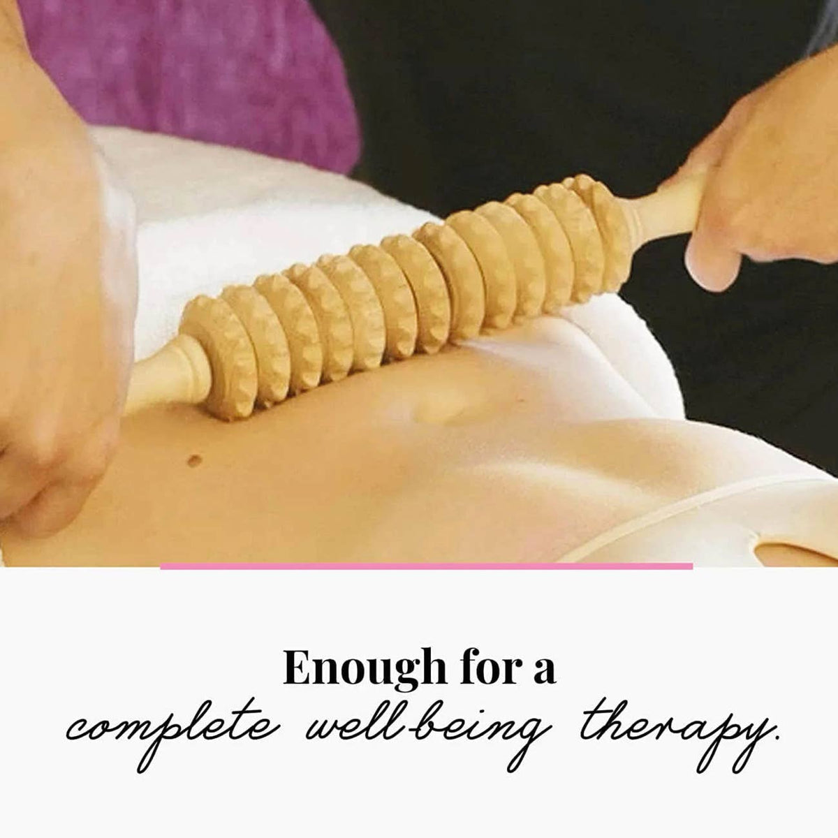 Wooden Cellulite Massage Roller Tool Brush Massager Leg Body