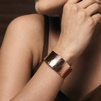 Handcrafted Copper Hammered Glow Pure Copper Cuff