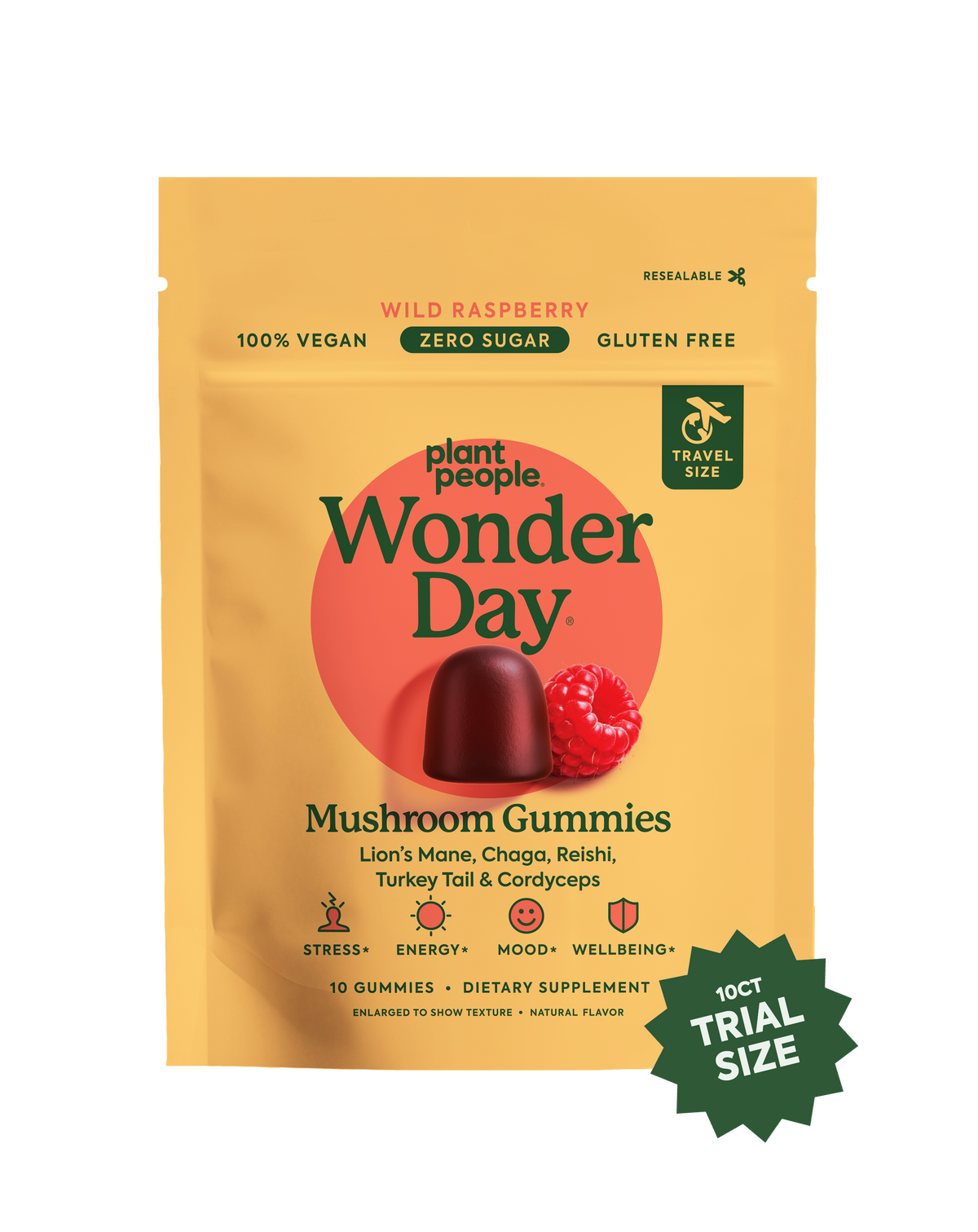 Trial Size: WonderDay Mushroom Gummies Supplement (10 ct)