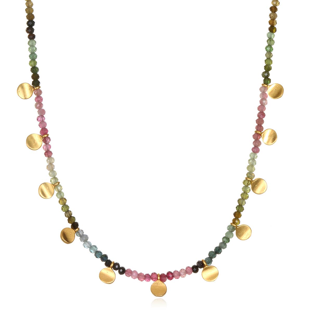 Tourmaline Gold Moon Choker Necklace