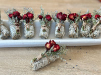 Premium White Sage Sticks with Red Roses