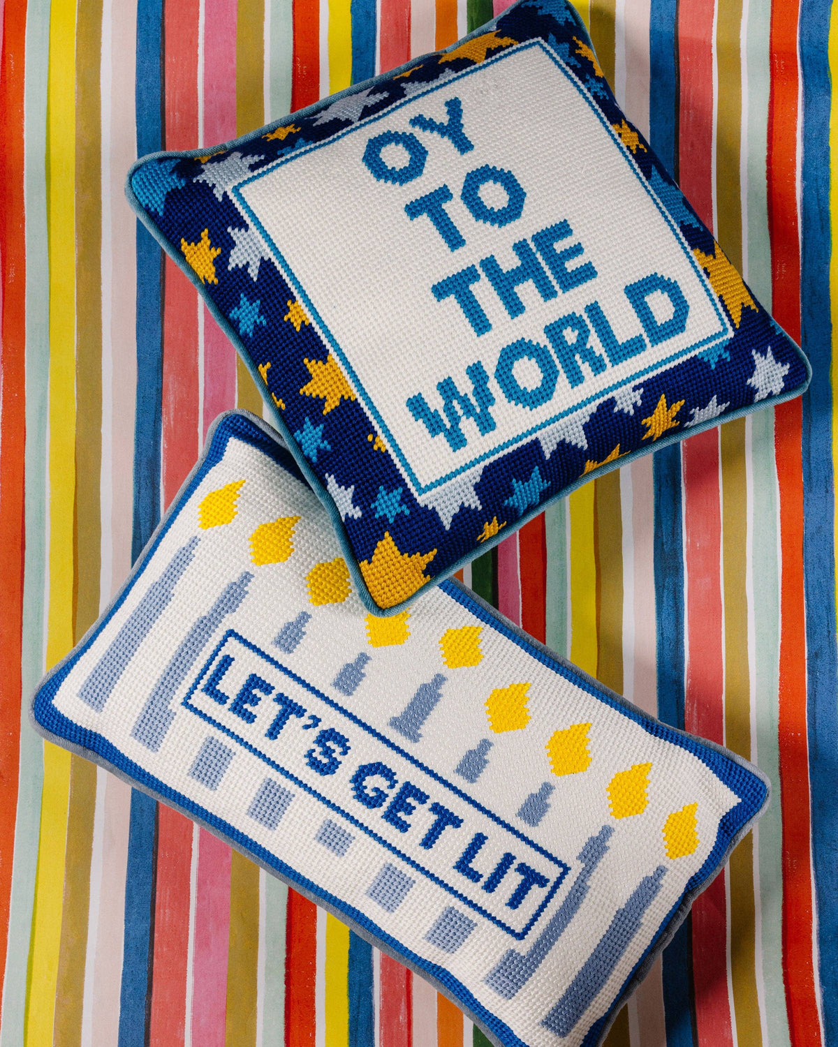 Oy Needlepoint Pillow