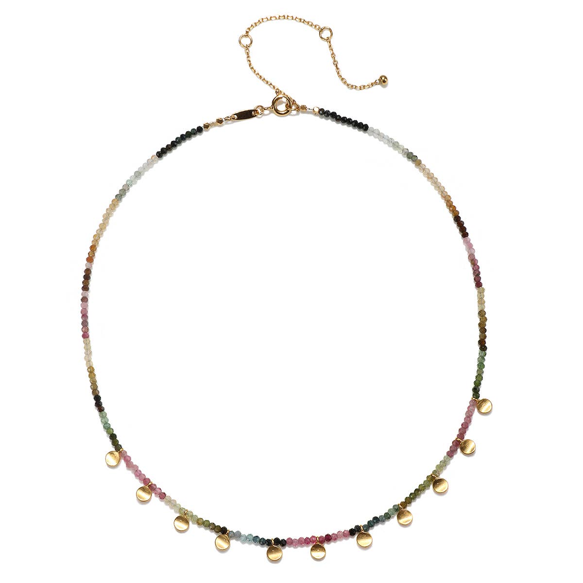 Tourmaline Gold Moon Choker Necklace