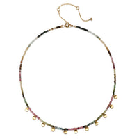 Tourmaline Gold Moon Choker Necklace