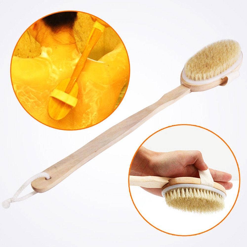 Glamza Pro Long Handle Dry Skin Body Brush