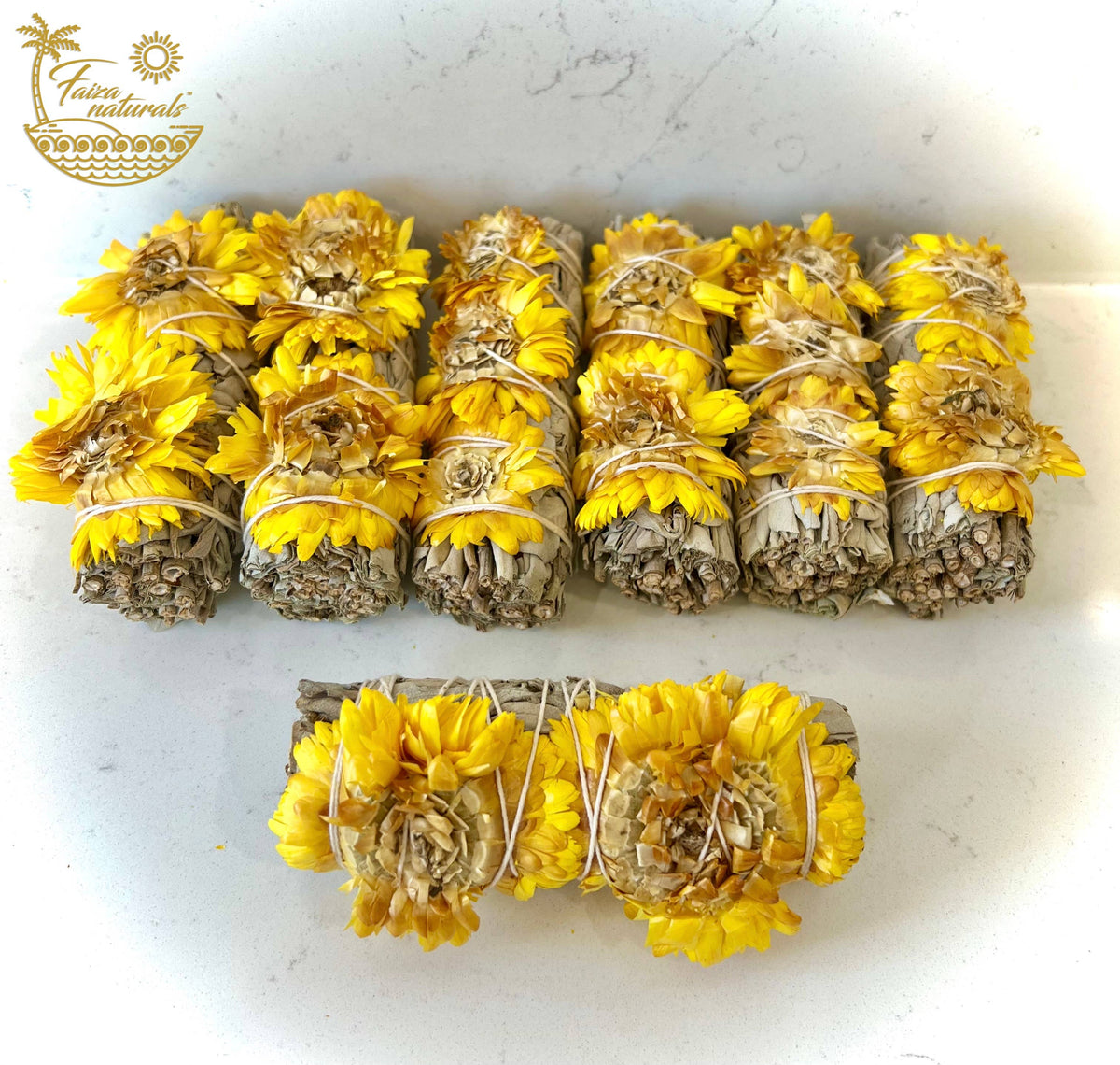 Sunflower with White Sage Bundles