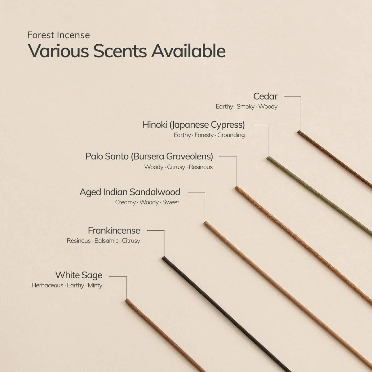 Aged Indian Sandalwood Incense Stick Set – 30 Sticks with Brass Holder