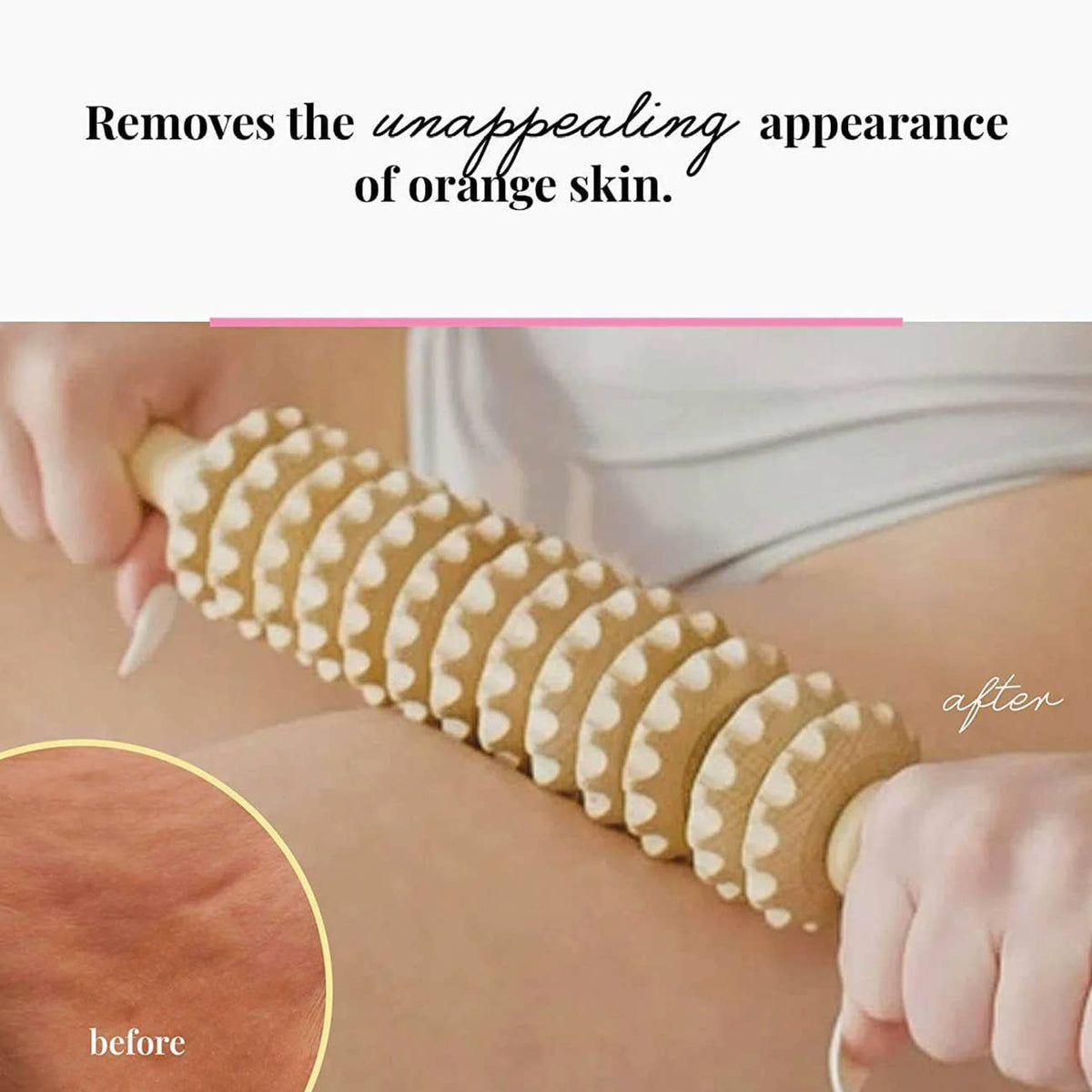 Wooden Cellulite Massage Roller Tool Brush Massager Leg Body