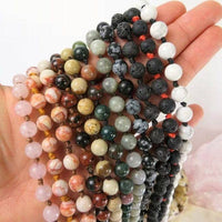 Crystal Gemstone Knotted Necklace - Mala Necklace Spiritual