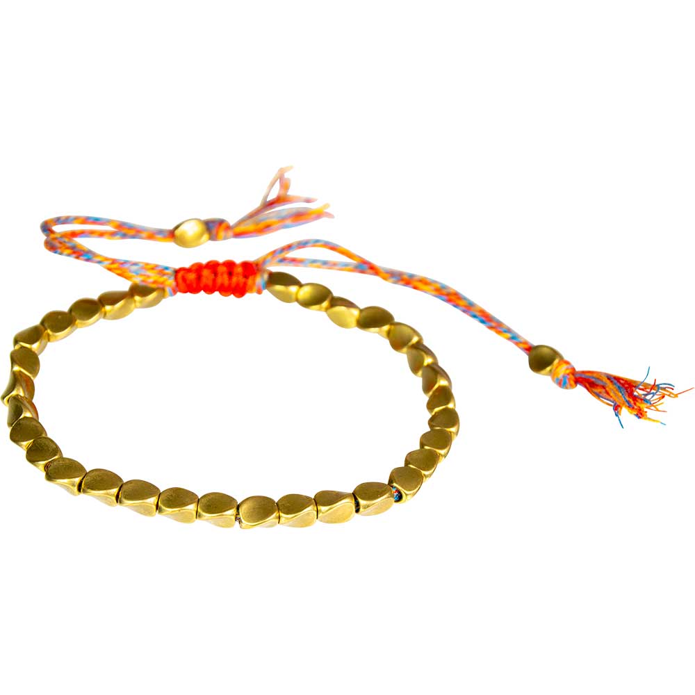 Brass & Copper Beads Tibetan Bracelet - Healing Luck