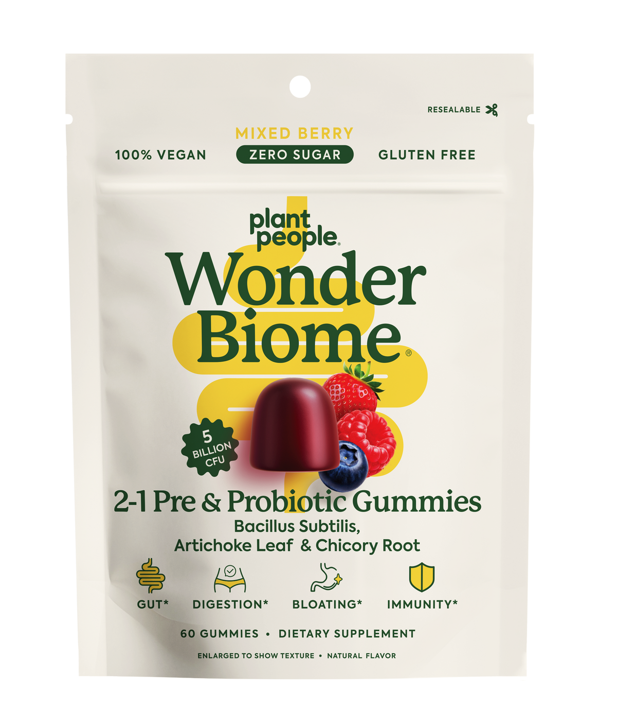 WonderBiome 2-1 Pre and Probiotic Gummies