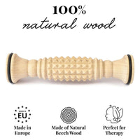 Foot Massager Massage Tool for Feet Wooden Roller 20 x 5 cm