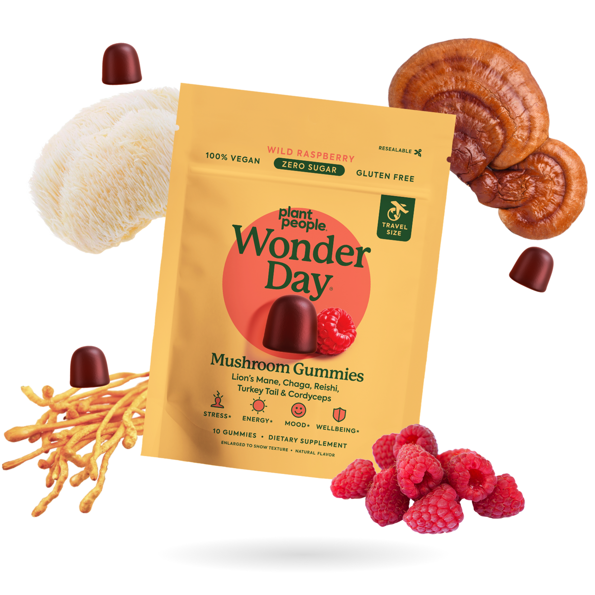 Trial Size: WonderDay Mushroom Gummies Supplement (10 ct)
