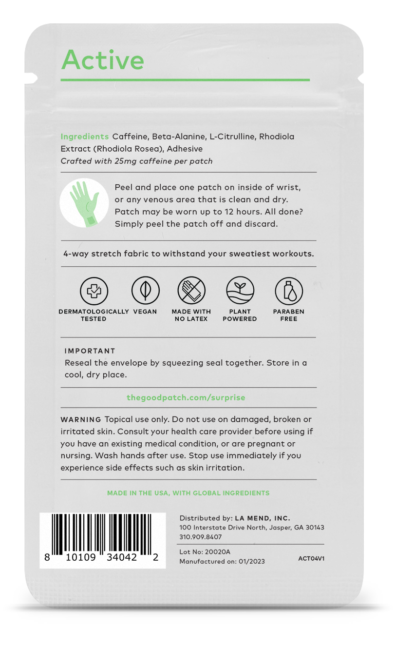 Active Wearable Wellness Patch - pk of 4